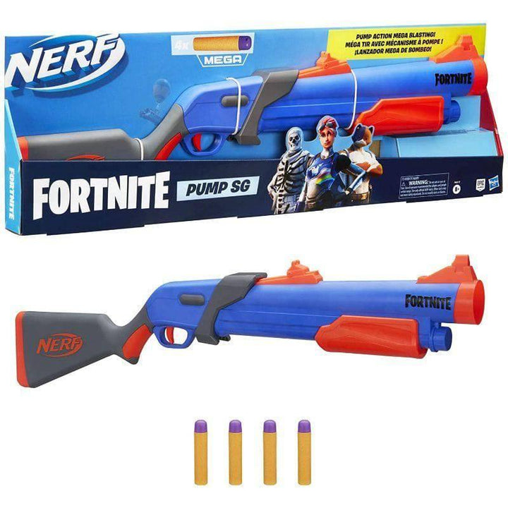 Fortnite Pump SG Blaster Breech Load 4 Official Mega Darts From Nerf Blue And Red - 6.7x85.1x28.3 cm - F0318 - ZRAFH