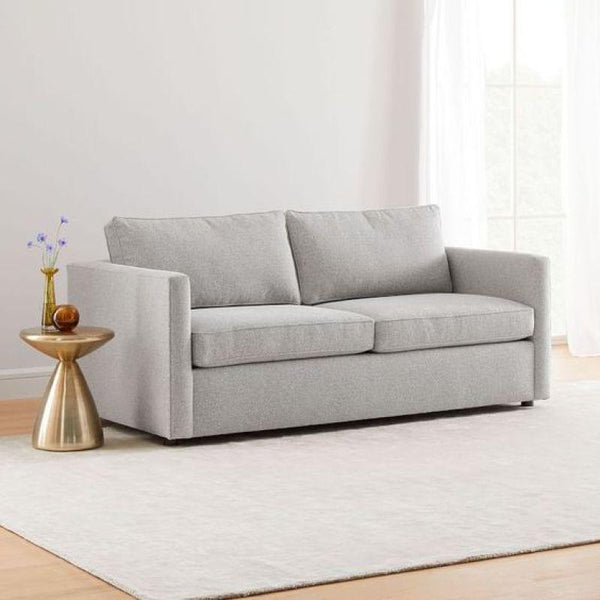 Chic Gray Linen 3-Seater Sofa - 220x85x45 cm - Swedish Wood By Alhome - Zrafh.com - Your Destination for Baby & Mother Needs in Saudi Arabia