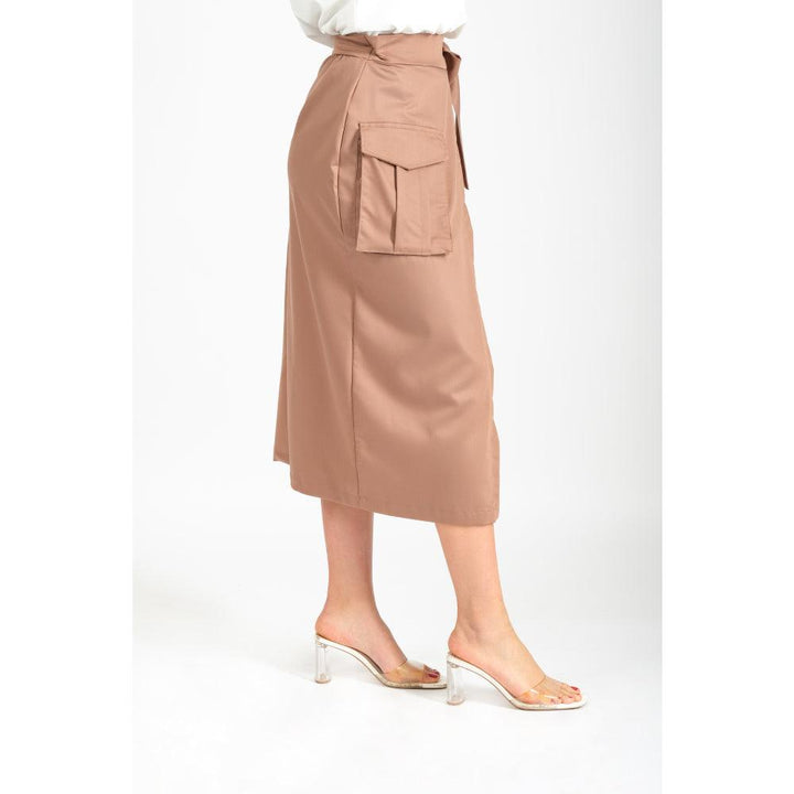 Londonella Women's Classic Long Wrap Skirt with Straped waistband - Brown - 100203 - Zrafh.com - Your Destination for Baby & Mother Needs in Saudi Arabia