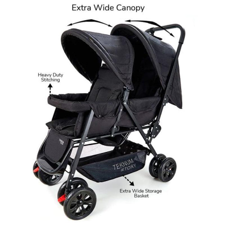 Teknum Twin Baby Stroller With Diaper Bag And Changing Mat Combo - Zrafh.com - Your Destination for Baby & Mother Needs in Saudi Arabia