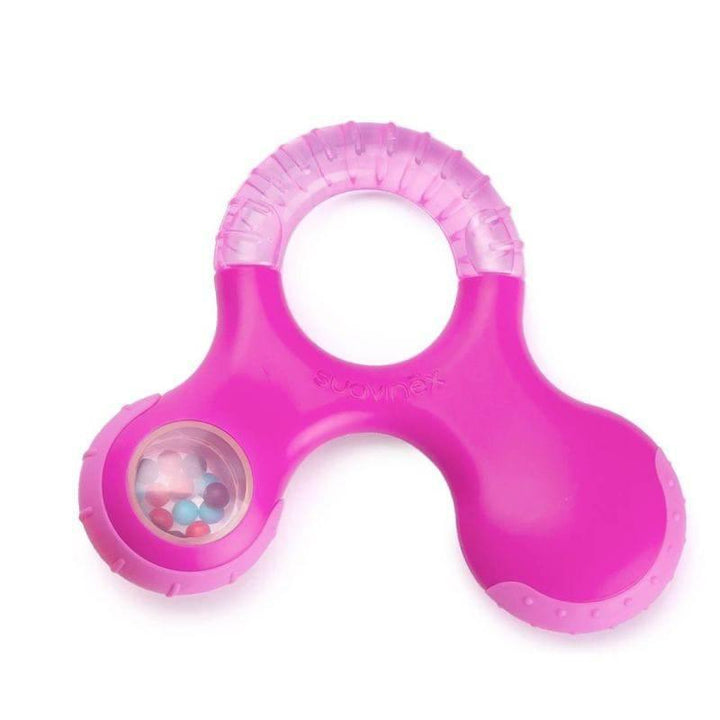Suavinex Baby Teether Step 3 With Rattle +6 months - Pink - ZRAFH