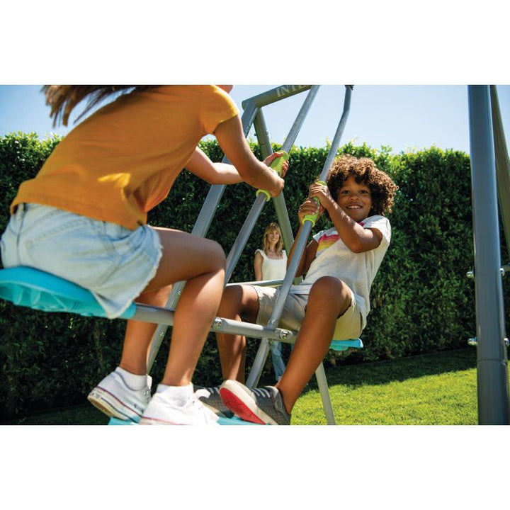 Intex Swing Four Feature Swing Set With Free Trapeze Bar - Steel And Plastic - 3-10 Years - Unisex - Grey - Zrafh.com - Your Destination for Baby & Mother Needs in Saudi Arabia