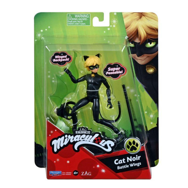 Miraculous Cat Noir with Battle Wings Ladybug Doll - 12 cm - Zrafh.com - Your Destination for Baby & Mother Needs in Saudi Arabia