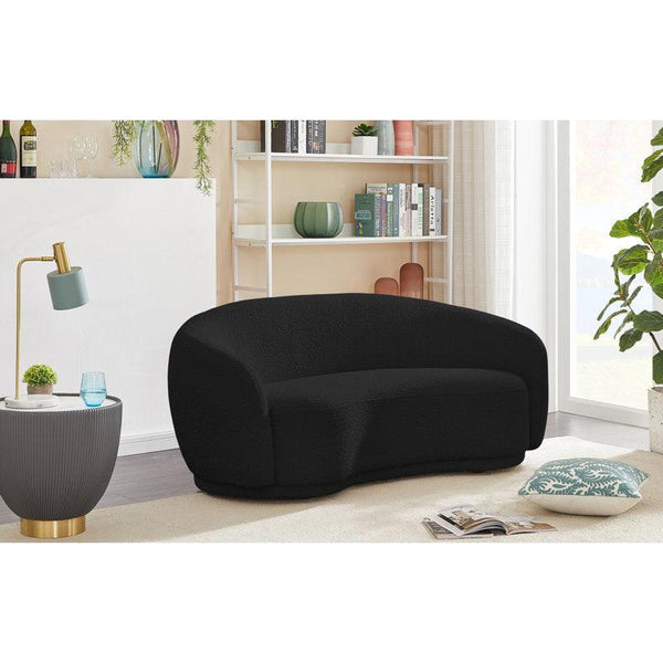 Black Bouclé 3-Seater Sofa" By Alhome - Zrafh.com - Your Destination for Baby & Mother Needs in Saudi Arabia