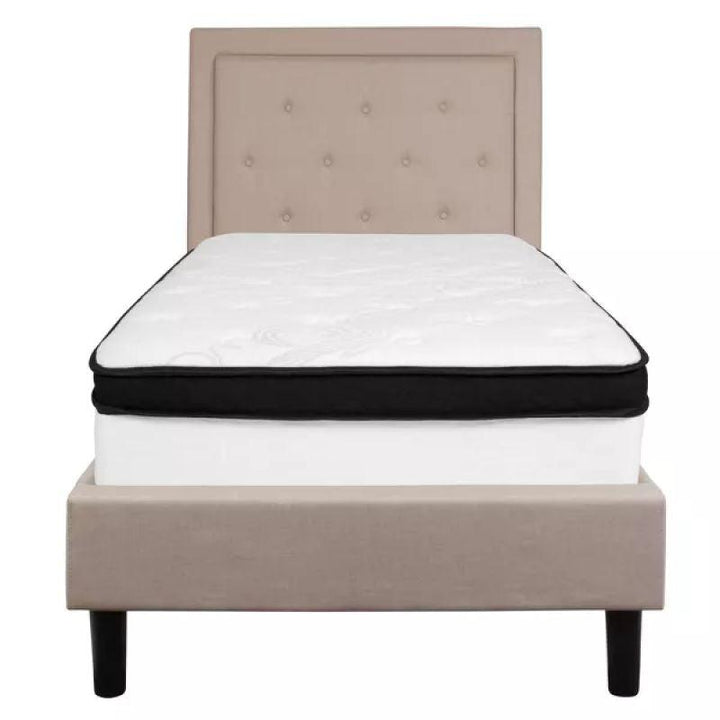 Supreme Comfort: Swedish Wood King Bed - Deluxe Beige Serenity (160x200x140) by Alhome - Zrafh.com - Your Destination for Baby & Mother Needs in Saudi Arabia