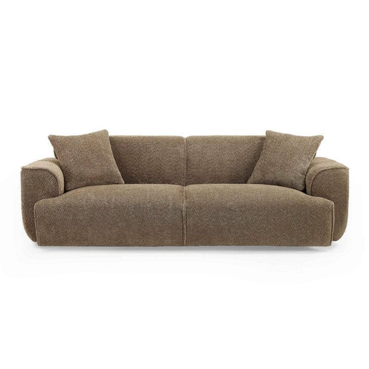 Warmth in Brown: 3-Seater Bouclé Sofa By Alhome - Zrafh.com - Your Destination for Baby & Mother Needs in Saudi Arabia