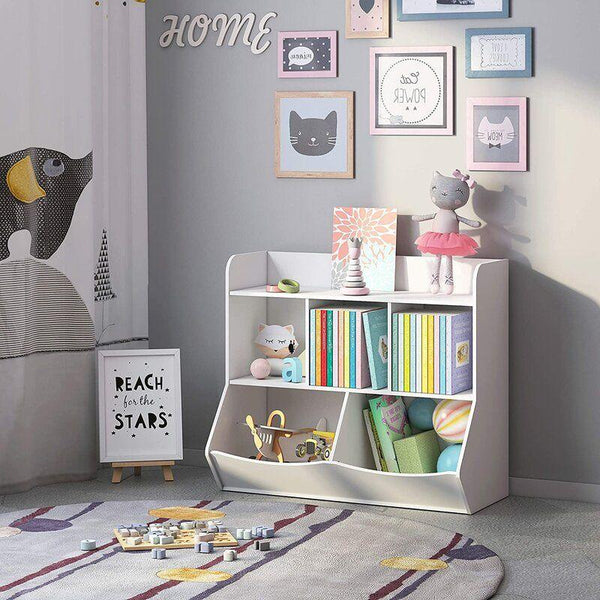 Kids Bookcase: 43x30x78 Wood, White by Alhome - Zrafh.com - Your Destination for Baby & Mother Needs in Saudi Arabia