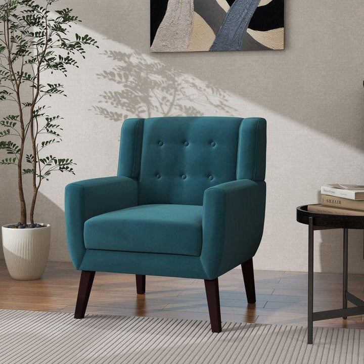 Modern Velvet Chair - Indigo - 80x85x85 cm - By Alhome - Zrafh.com - Your Destination for Baby & Mother Needs in Saudi Arabia