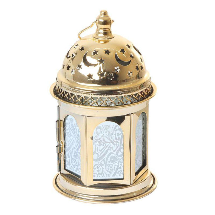 Steel Ramadan Lantern With Led Light + Sound - Gold - 22X12X12 Cm - By Family Ship - 600007806 - Zrafh.com - Your Destination for Baby & Mother Needs in Saudi Arabia