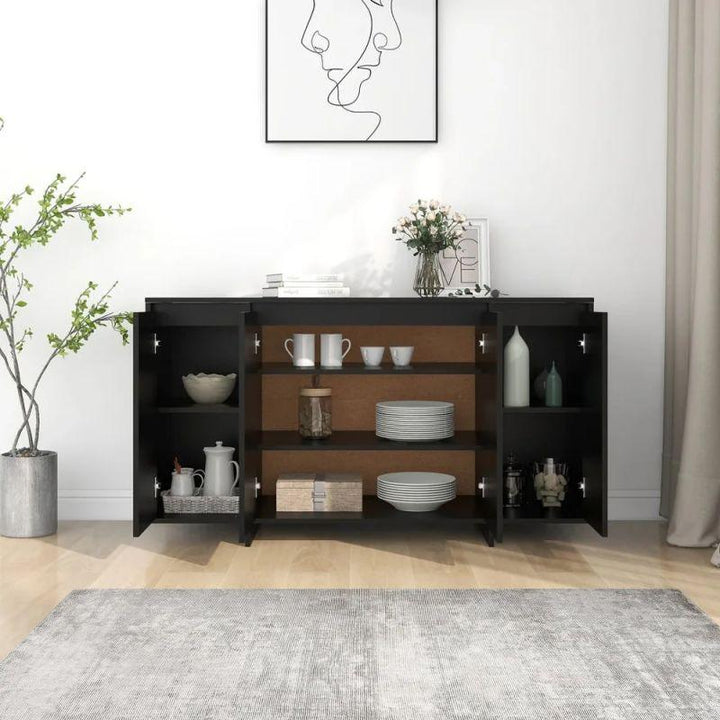 Black Console with 4 Doors - 1.15.18.1 By Alhome - Zrafh.com - Your Destination for Baby & Mother Needs in Saudi Arabia