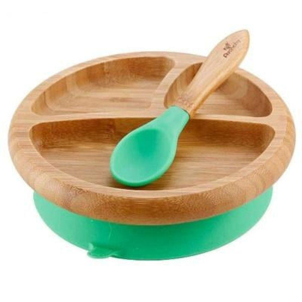 Avanchy Bamboo Suction Classic Plate + Spoon - ZRAFH