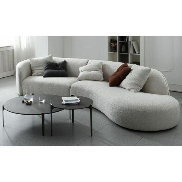 Spacious Beige Boucle 4-Seater Sofa - 300x85x45 cm - Swedish Wood By Alhome - Zrafh.com - Your Destination for Baby & Mother Needs in Saudi Arabia