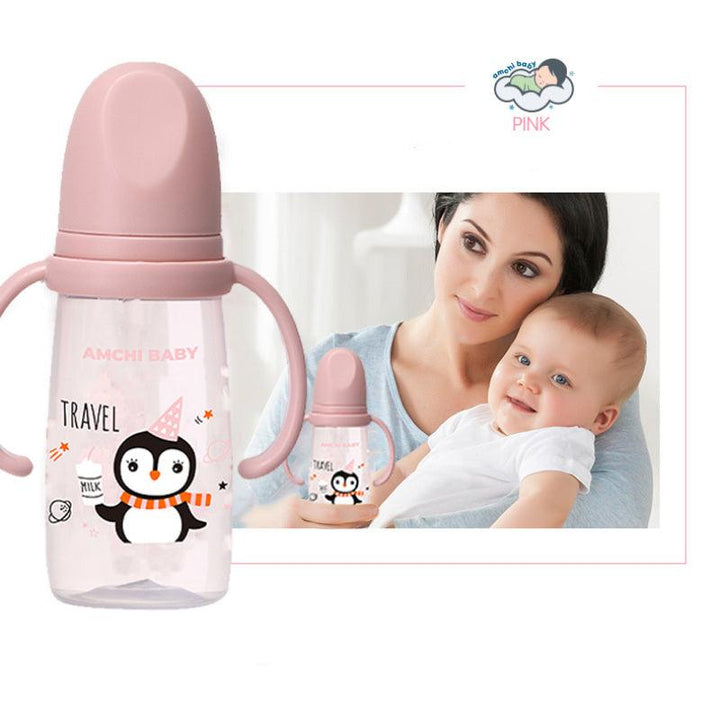 Amchi Baby Feeding Bottle with Handle-200ml - 0-1 Years - Zrafh.com - Your Destination for Baby & Mother Needs in Saudi Arabia