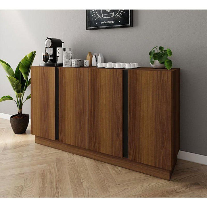 Brown & Black Coffee Corner with 4 Drawers By Alhome - Zrafh.com - Your Destination for Baby & Mother Needs in Saudi Arabia