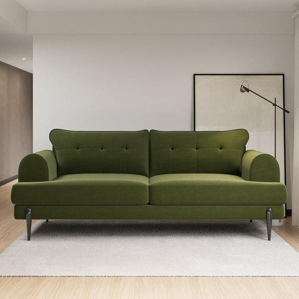 Emerald Enchantment: Green Velvet 3-Seater Sofa By Alhome - Zrafh.com - Your Destination for Baby & Mother Needs in Saudi Arabia