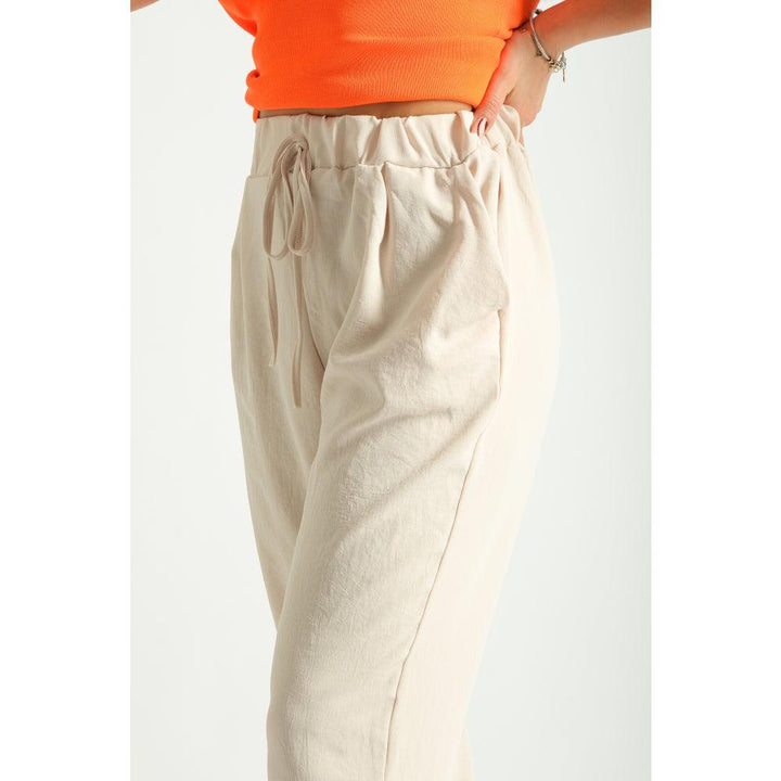 Londonella Women's Classic Wide Leg High-waisted Pants - Beige - 100237 - Zrafh.com - Your Destination for Baby & Mother Needs in Saudi Arabia