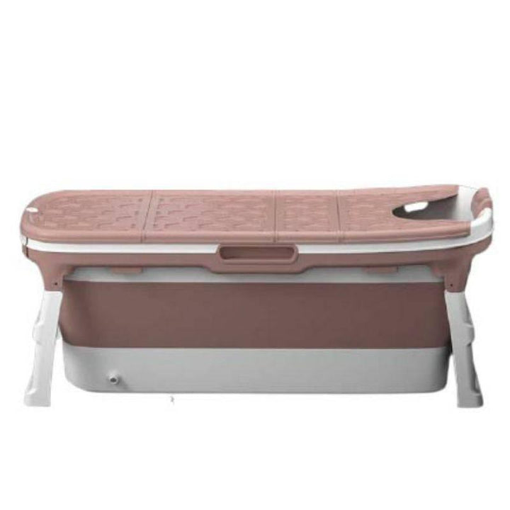 Foldable Bath Tub With Cover 139x63x24 cm By Swim Life - 39-6662-Pink - ZRAFH