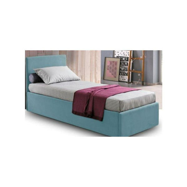 Light Blue Velvet Single Bed Size 120x200 By Alhome - 110110102 - Zrafh.com - Your Destination for Baby & Mother Needs in Saudi Arabia