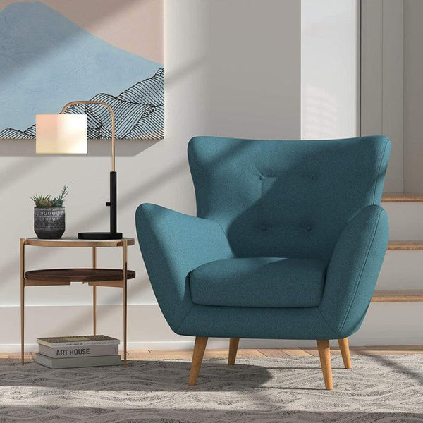 Elegant Seating: Linen Chair in Turquoise By Alhome - Zrafh.com - Your Destination for Baby & Mother Needs in Saudi Arabia