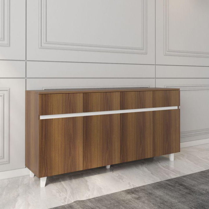 Console Storage Unit (Brown and White) By Alhome - Zrafh.com - Your Destination for Baby & Mother Needs in Saudi Arabia