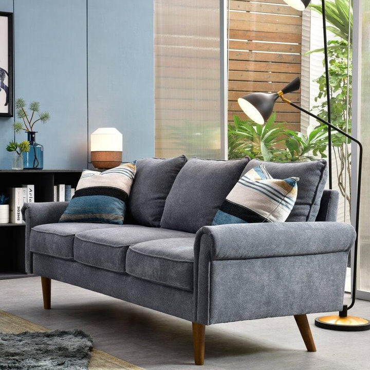 Modern Cozy Velvet 3 Seater Sofa - 240x85x85 cm - By Alhome - Zrafh.com - Your Destination for Baby & Mother Needs in Saudi Arabia