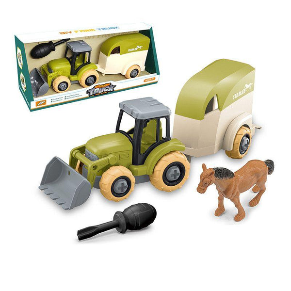 Family Center Farm Toy Car with Pony Trailer - 10-2252002 - ZRAFH