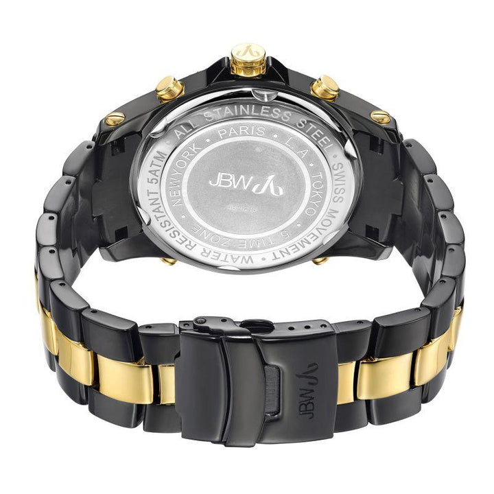 JBW Luxury Men's Jet Setter Watch - 2.34 Carats of Diamonds - Stainless Steel Band - Black - Zrafh.com - Your Destination for Baby & Mother Needs in Saudi Arabia