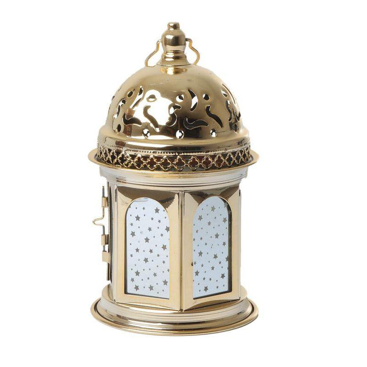 Steel Ramadan Lantern With Led Light + Sound - Gold - 22X12X12 Cm - By Family Ship - Zrafh.com - Your Destination for Baby & Mother Needs in Saudi Arabia