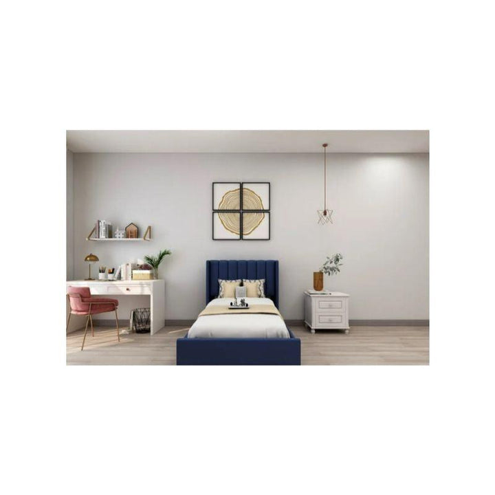 Navy Velvet Single Bed Size 120x200 By Alhome - 110110079 - Zrafh.com - Your Destination for Baby & Mother Needs in Saudi Arabia