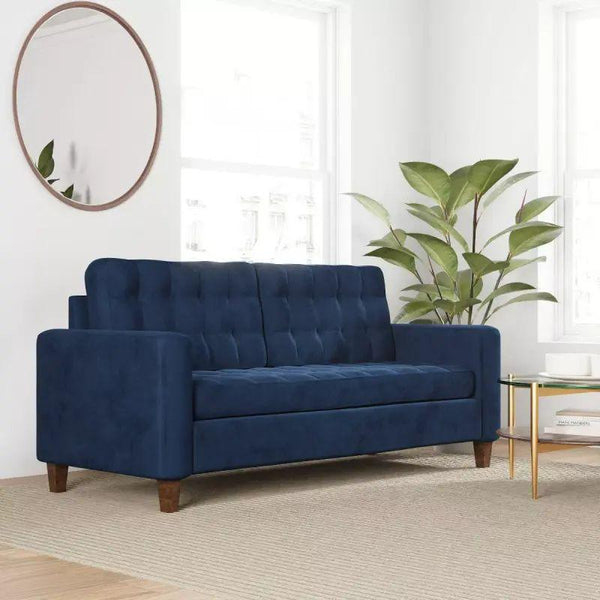 Classic Black Velvet 3-Seater Sofa Swedish Wood By Alhome - 110110946 - Zrafh.com - Your Destination for Baby & Mother Needs in Saudi Arabia