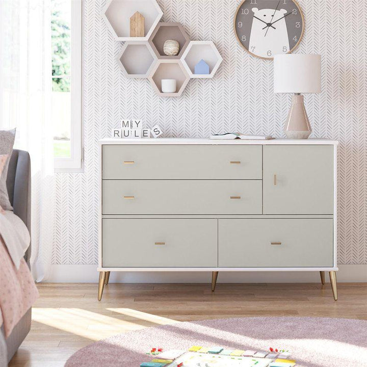 Kids Dresser: 119x49x79 Wood, Grey by Alhome - Zrafh.com - Your Destination for Baby & Mother Needs in Saudi Arabia