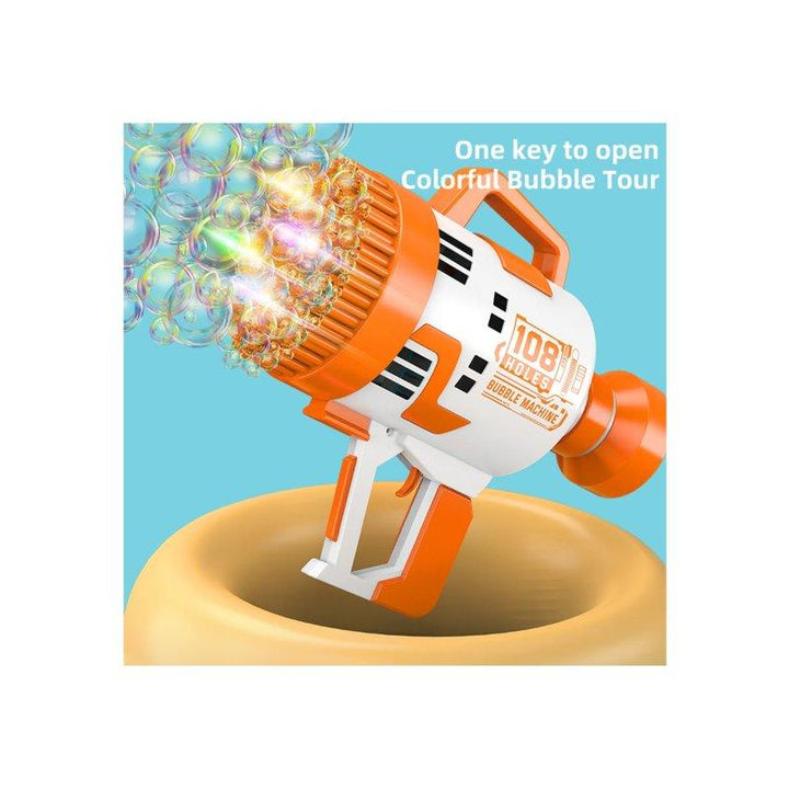 Little Story 108 Holes Battery Operated Bubble Machine Gun With Light For Kids - Zrafh.com - Your Destination for Baby & Mother Needs in Saudi Arabia