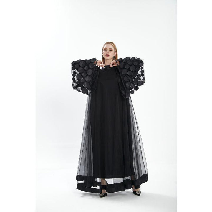 Londonella Women's Long Flowing Summer Dress With Long Sleeves - Black - Lon100308 - Zrafh.com - Your Destination for Baby & Mother Needs in Saudi Arabia