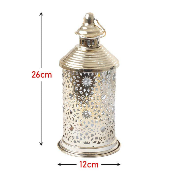 Round Steel Ramadan Lantern With Led Lighting - Gold - 26X12X12 Cm - By Family Ship - 600007809 - Zrafh.com - Your Destination for Baby & Mother Needs in Saudi Arabia