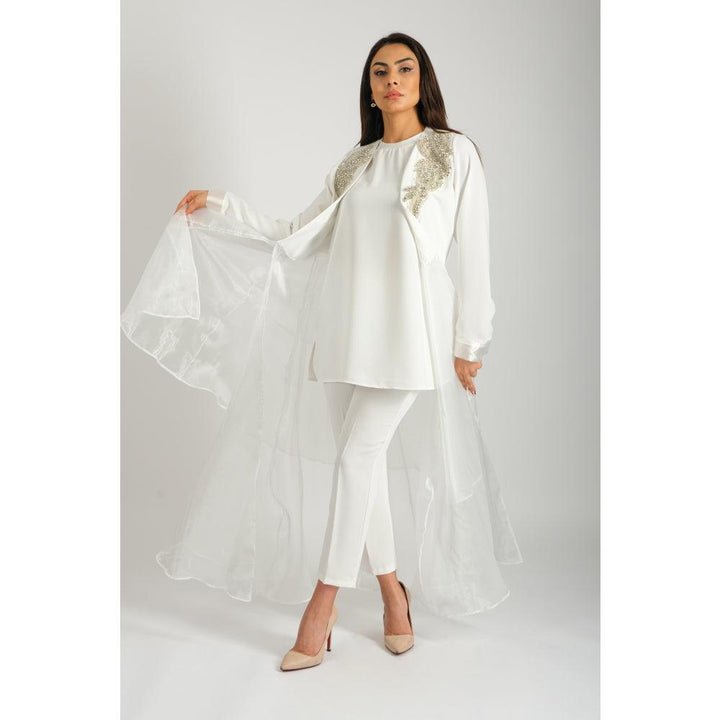 Londonella Women's Dress-Style Abaya With Long Sleeves - White - 100241 - Zrafh.com - Your Destination for Baby & Mother Needs in Saudi Arabia