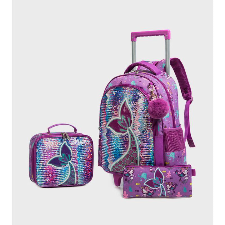 Eazy Kids Trolley School Bag, Lunch Bag, Activity Bag, Pencil Case, Set of 3 - EZ_S3