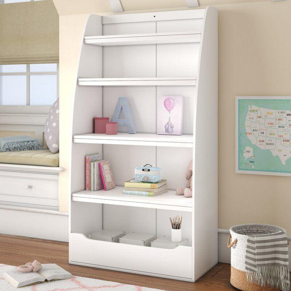 Kids Bookcase: 79x39x150 Wood, White by Alhome - Zrafh.com - Your Destination for Baby & Mother Needs in Saudi Arabia