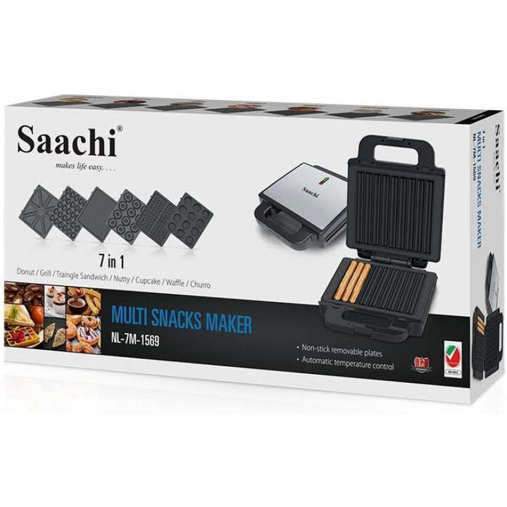 Saachi 7 In 1 Multi Snack Maker With Removable Plates 1400 W - NL-7M-1569 - ZRAFH