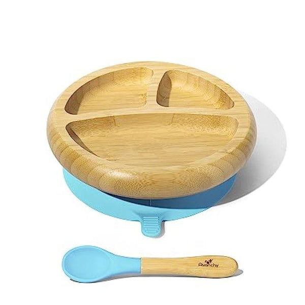 Avanchy Bamboo Suction Classic Plate + Spoon - ZRAFH