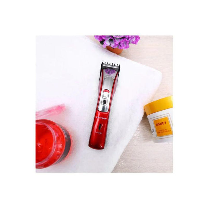 Krypton Rechargeable Hair Trimmer With Sharp Blade - Red - Zrafh.com - Your Destination for Baby & Mother Needs in Saudi Arabia