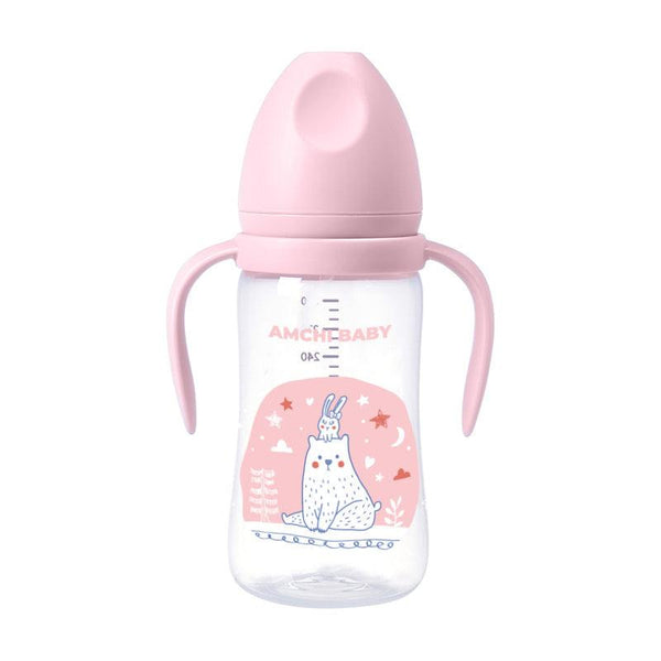 Amchi Baby Feeding Bottle with Handle-300ml - 0-1 Years - Zrafh.com - Your Destination for Baby & Mother Needs in Saudi Arabia