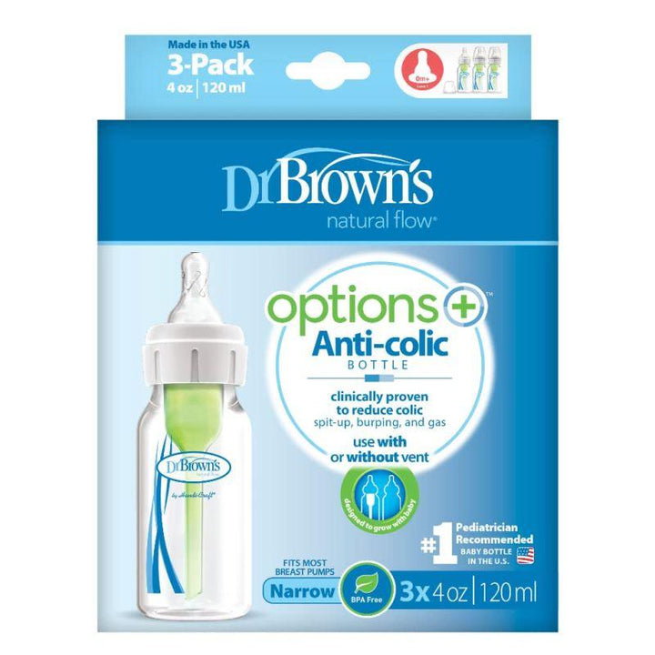 Dr. Brown's Bottle PP Narrow Options - 120ml - 3 Pack - Zrafh.com - Your Destination for Baby & Mother Needs in Saudi Arabia