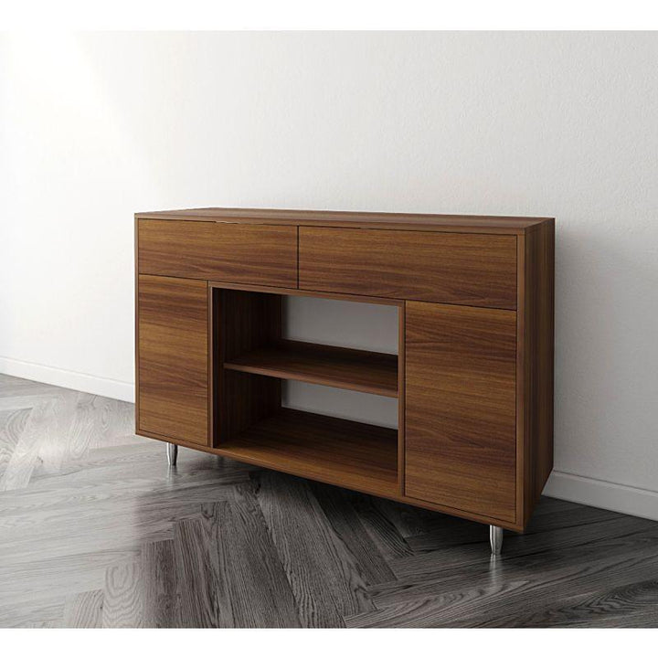 Brown Coffee Corner with Shelves and Drawers By Alhome - Zrafh.com - Your Destination for Baby & Mother Needs in Saudi Arabia