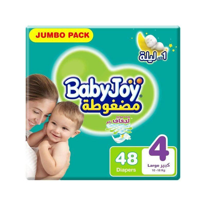 Babyjoy Jumbo Pack Baby Diaper Size 4 Large 10-18 KG - 48 Diapers - ZRAFH