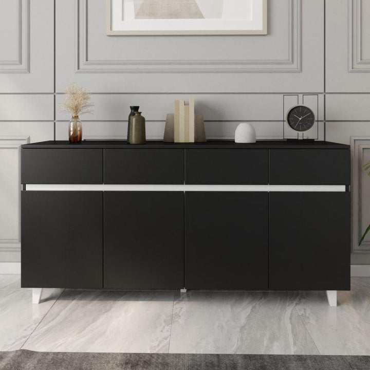 Black and White Console Storage Unit By Alhome - Zrafh.com - Your Destination for Baby & Mother Needs in Saudi Arabia