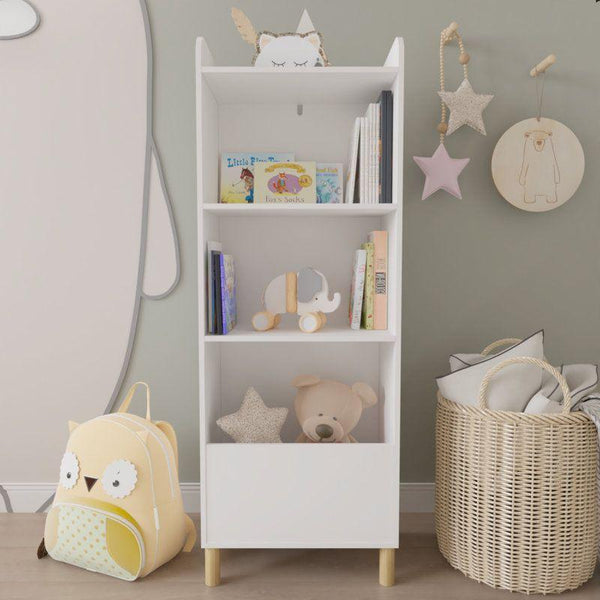 Kids Bookcase: 46x30x128 Wood, White by Alhome - Zrafh.com - Your Destination for Baby & Mother Needs in Saudi Arabia