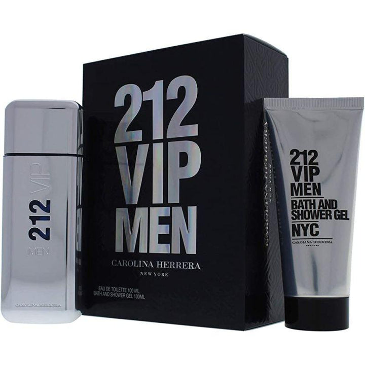 Carlolina Herrera 212 VIP Gift Set For Men - 2 Pieces (Eau De Toilette 100 ml - Shower Gel 100 ml) - Zrafh.com - Your Destination for Baby & Mother Needs in Saudi Arabia