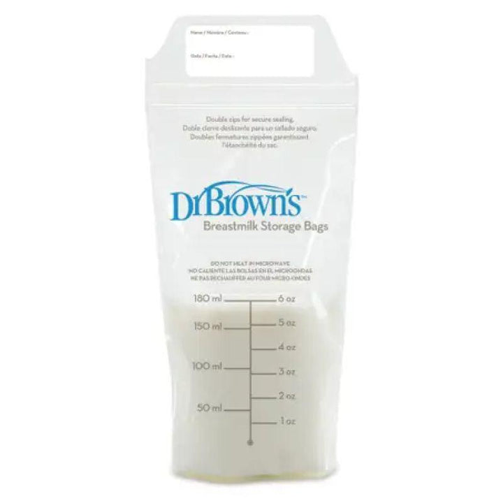 Dr. Brown's Breastmilk Storage Bags - 25 Pack - 180ml - Zrafh.com - Your Destination for Baby & Mother Needs in Saudi Arabia