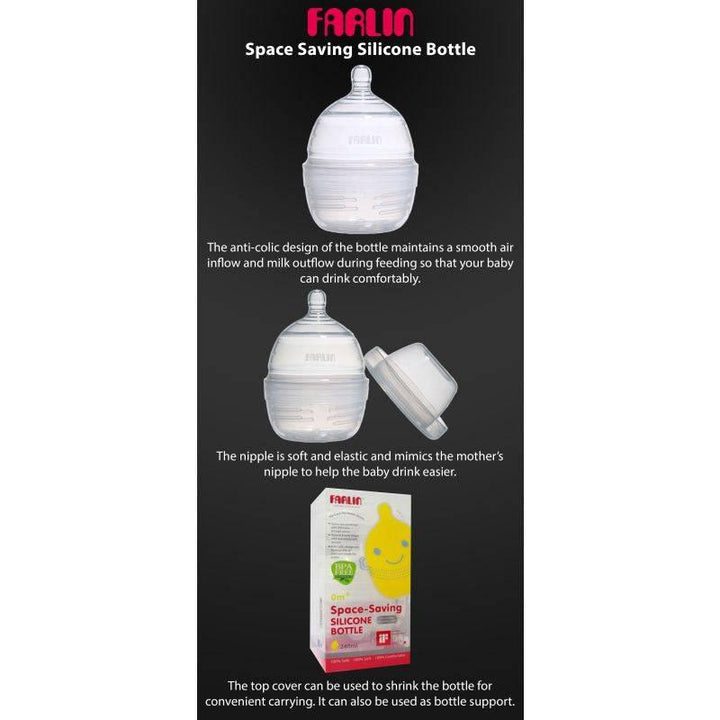 Farlin Space Saving Silicone Bottle - 240 ml - ZRAFH