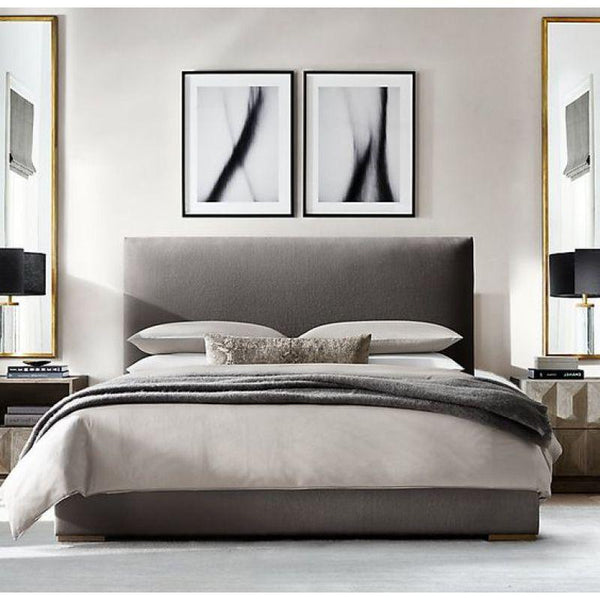 Swedish Wood Chanel Grey King Bed By Alhome - Zrafh.com - Your Destination for Baby & Mother Needs in Saudi Arabia